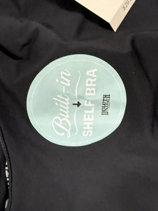 NWT Duluth Trading Co Black camisole Tank Top with built in bra Size large - Picture 6 of 9